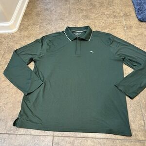 Tommy Bahama Island Zone 1/4 Zip Vented Pullover Mens XL Green Long Sleeve